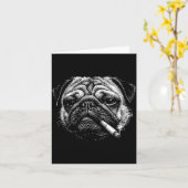 Lustiger rauchender Mops Zigaretten-Meme rauchende Karte (Gelbe Blume)