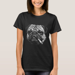 Lustiger rauchender Mops Zigaretten-Meme Rauchende T-Shirt