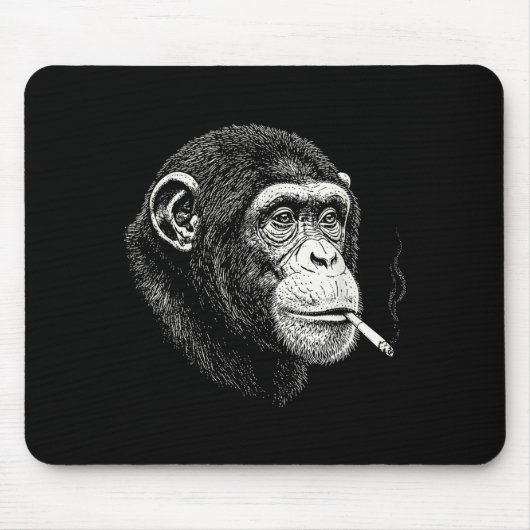 Lustiger rauchender Schimpanse _ y2k Affe Meme vin Mousepad (Vorne)