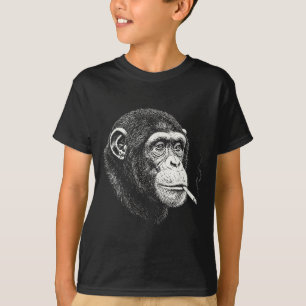 Lustiger rauchender Schimpanse _ y2k Affe Meme vin T-Shirt