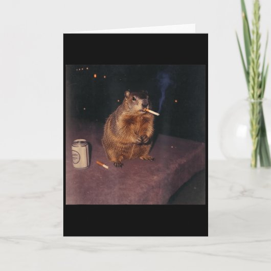 Lustiger rauchender Waldmurmeltier-Zigarette Gen Z Karte (Vorderseite)