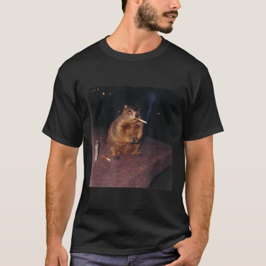 Lustiger rauchender Waldmurmeltier-Zigarette Gen Z T-Shirt (Vorderseite)