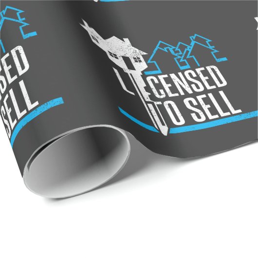 Lustiger Realtor genehmigt, um wirklichen Geschenkpapier (Rolleneckpunkt)