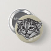Lustiger rechter Meow! Knopf Button (Vorne & Hinten)