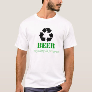 Lustiger recycelnder T - Shirt mit Bier-Sprichwort