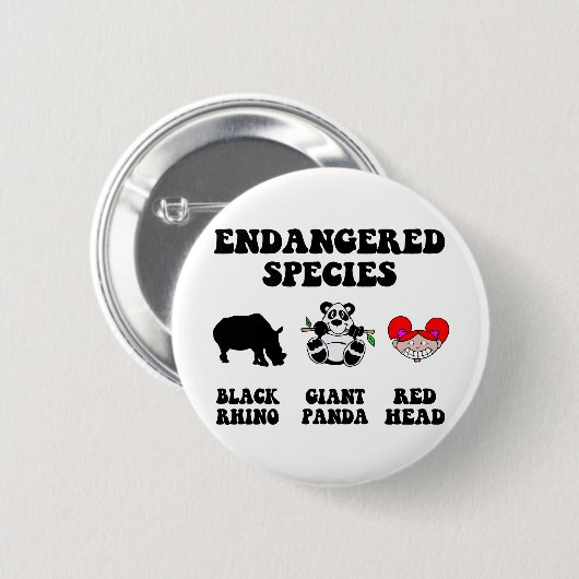 Lustiger Redhead Button (Vorne & Hinten)