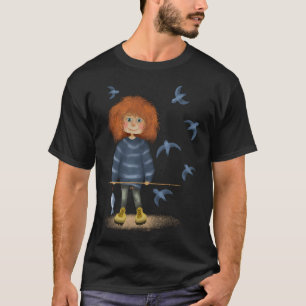 Lustiger Redneck-Angler mit riesigem Barsch-Kunstw T-Shirt