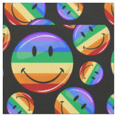 Lustiger Regenbogen-Stolz-glückliches Gesicht Stoff (Nahaufnahme)