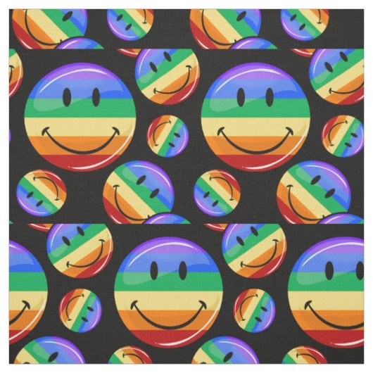 Lustiger Regenbogen-Stolz-glückliches Gesicht Stoff (Muster)