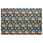 Lustiger Regenbogen-Stolz-glückliches Gesicht Stoff (Fat Quarter (45,7 x 55,9 cm))