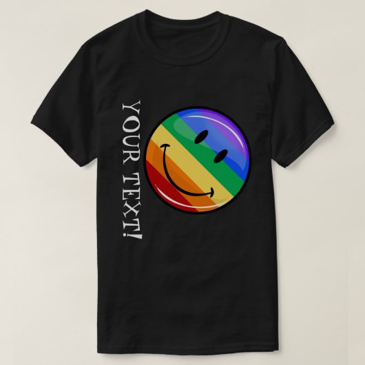 Lustiger Regenbogen-Stolz-glückliches Gesicht T-Shirt (Design vorne)