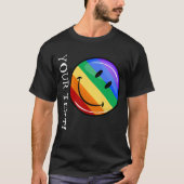 Lustiger Regenbogen-Stolz-glückliches Gesicht T-Shirt (Vorderseite)