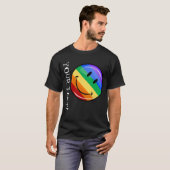 Lustiger Regenbogen-Stolz-glückliches Gesicht T-Shirt (Vorne ganz)
