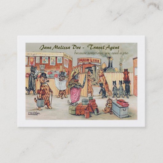 Lustiger Reise-Agent oder Ausflug-Betreiber Visitenkarte (Vorderseite)