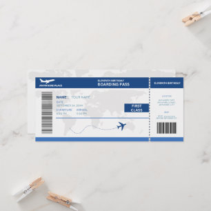 Lustiger Reisepass, Bordkarte Ticket 11. Geburtsta Einladung