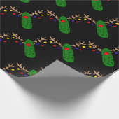 Lustiger Ren-Essiggurken-WeihnachtsCartoon Geschenkpapier (Ecke)