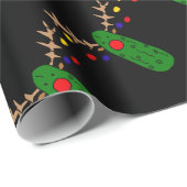 Lustiger Ren-Essiggurken-WeihnachtsCartoon Geschenkpapier (Rolleneckpunkt)