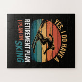 Lustiger Rentenplan Ski Ruhestand Puzzle (Horizontal)