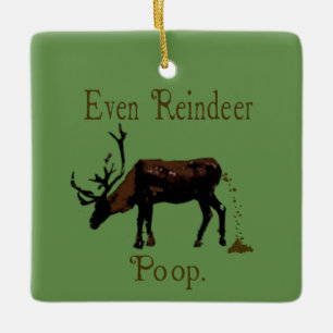 Lustiger Rentierkot Weihnachten Keramikornament