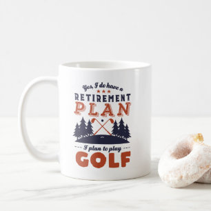 Lustiger Rentner Golfspieler Rentenplan Golfen Kaffeetasse