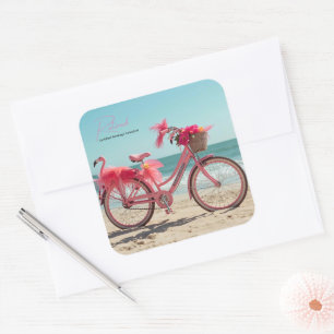 Lustiger Rentner Zertifizierter Flamingo Sammler! Quadratischer Aufkleber