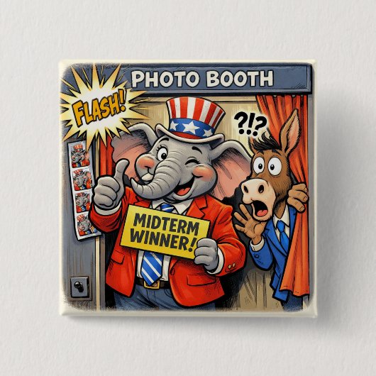 Lustiger Republikanischer Elefant Zwischentermin-W Button (Vorderseite)