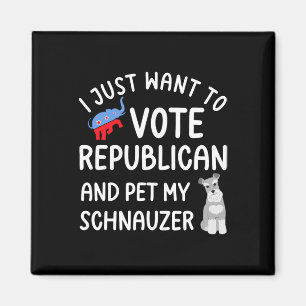 Lustiger Republikanischer Pet Mein Schnauzer Wähle Magnet