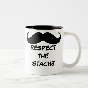 Lustiger Respekt die Stache Schnurrbart-Tasse Zweifarbige Tasse