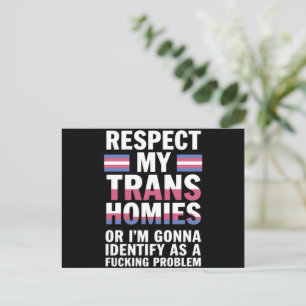 Lustiger Respekt für meine trans Homies Gay Pride  Postkarte