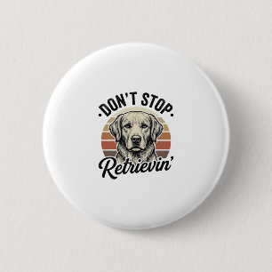 Lustiger Retriever Hund Vintage Gravur Grafik T-Sh Button
