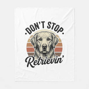 Lustiger Retriever Hund Vintage Gravur Grafik T-Sh Fleecedecke