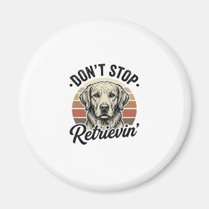 Lustiger Retriever Hund Vintage Gravur Grafik T-Sh Magnet