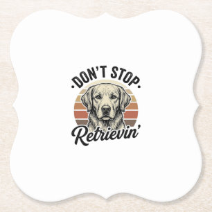 Lustiger Retriever Hund Vintage Gravur Grafik T-Sh Untersetzer
