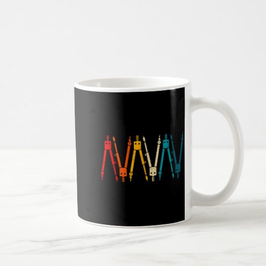 Lustiger Retro-Architekt Comp Regenbogen-Design Kaffeetasse (Rechts)