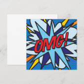 Lustiger Retro-Comic-OMG Einladung (Vorne/Hinten)