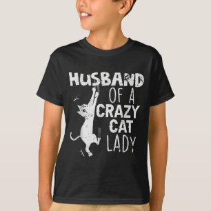 Lustiger Retro-Ehemann Verrückte Katzenlady T-Shirt