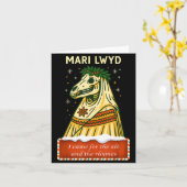 Lustiger Retro-Folklore-Skelett-Pferd Mari Lwyd Yu Karte (Gelbe Blume)