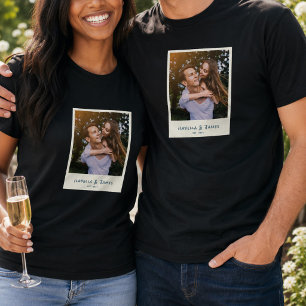 Lustiger Retro-Fotorahmen Hochzeit Verlobung Party T-Shirt