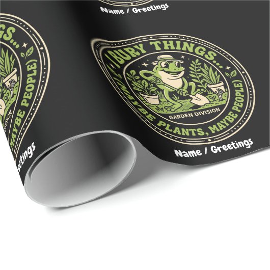 Lustiger Retro-Frosch-Abzeichen I Vergrabe Dinge G Geschenkpapier (Rolleneckpunkt)