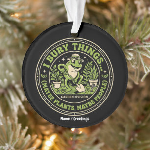 Lustiger Retro-Frosch-Abzeichen I Vergrabe Dinge G Ornament