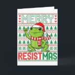 Lustiger Retro-Frosch Fröhliche Resistmas Politisc Karte<br><div class="desc">Lustiger Retro-Frosch Fröhliche Resistmas Politisch Hässliches Weihnachten</div>
