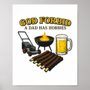 Lustiger Retro-Gott Verhindert, dass ein Vater Hob Poster