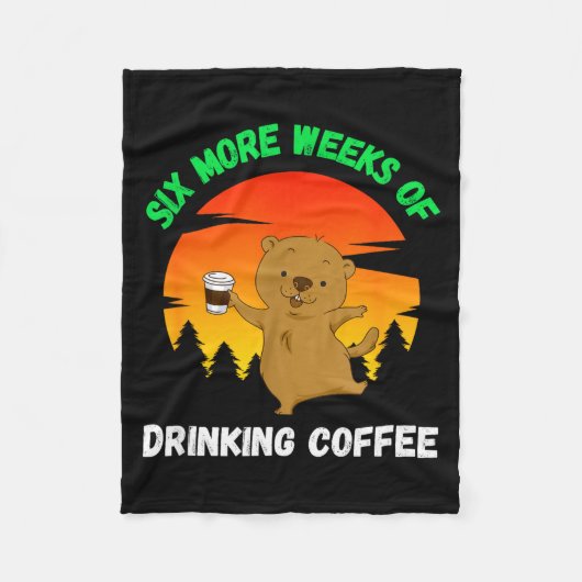 Lustiger Retro-Grundhog-Day-2022-Meme, Kaffeetrink Fleecedecke (Vorderseite)