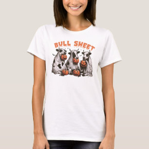 Lustiger Retro-Halloween-Kuh-Geister-Scherz T-Shirt