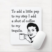 Lustiger Retro Hausfrau Anzeigetequila-Kaffee-Elan Mousepad (Mit Mouse)