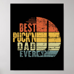 Lustiger Retro-Hockey-Vater - Bester Puck'n Dad Ev Poster