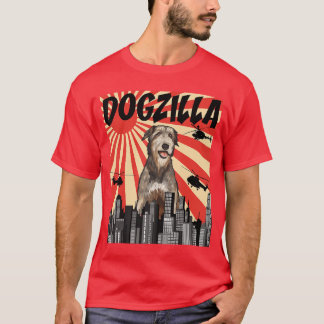 Lustiger Retro-Japanischer Dogzilla Irischer Wolfs T-Shirt