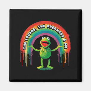 Lustiger Retro-Regenbogenfrosch Verbindung Die Lie Magnet
