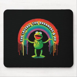 Lustiger Retro-Regenbogenfrosch Verbindung Die Lie Mousepad
