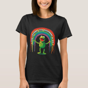 Lustiger Retro-Regenbogenfrosch Verbindung Die Lie T-Shirt